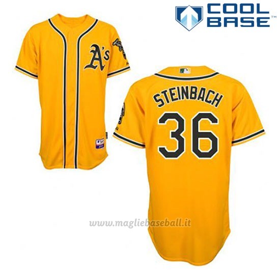 Maglia Baseball Uomo Oakland Athletics Terry Steinbach 36 Or Alterner Cool Base